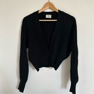 Black Wilfred Thais Wool/Cotton Cropped Cardigan